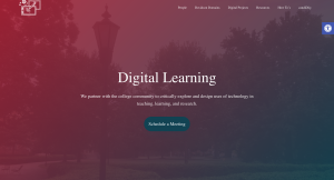 Digital Learning Header with Mission statement screenshot
